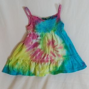 Kids, girls, tie-dye, blue pink yellow and green